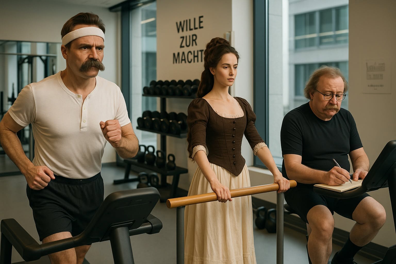 Inszenierte Bildkomposition zu Wille, Denken und philosophischem Training