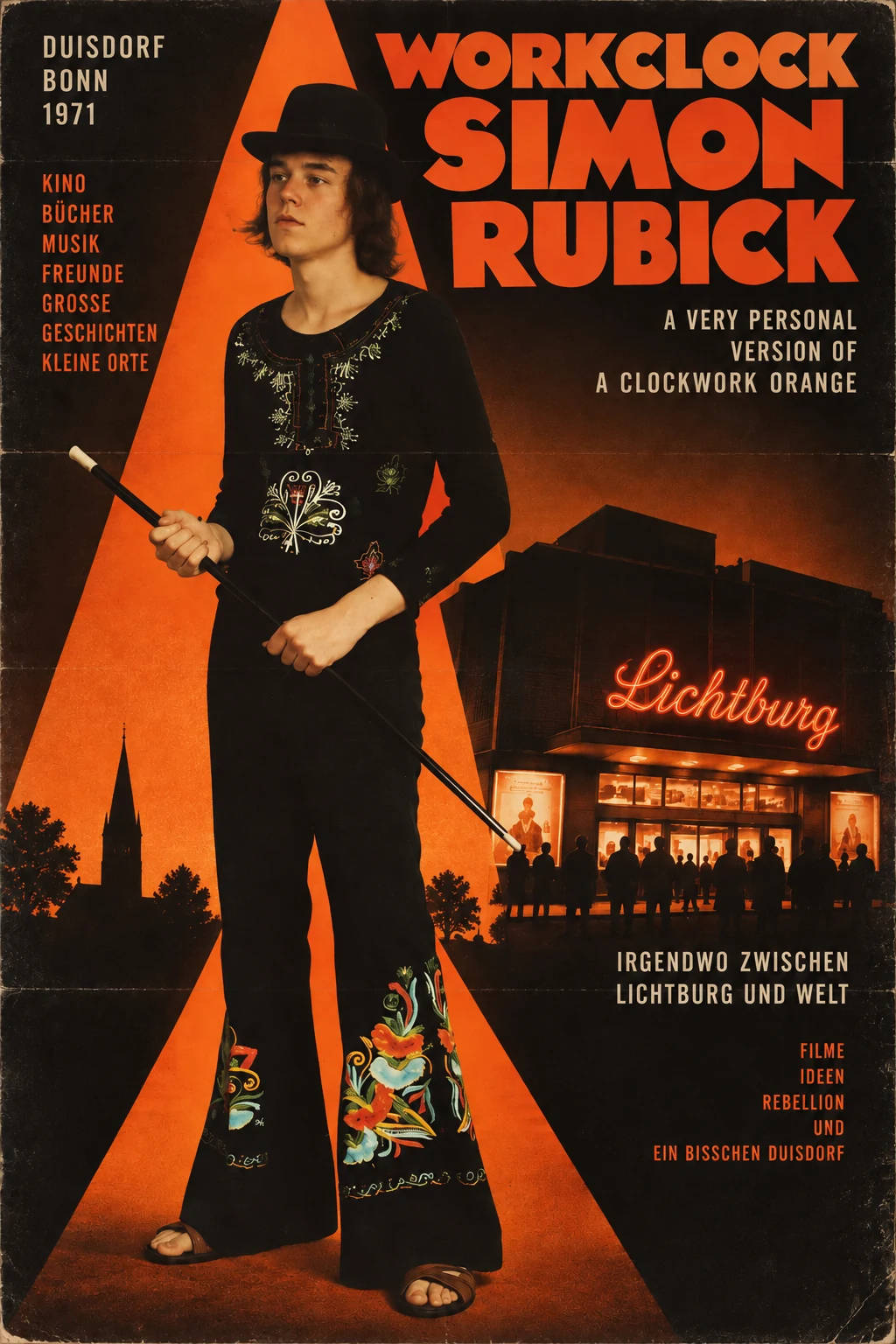 Postermontage Workclock Simon Rubick mit dem Jugendlichen aus dem Duisdorfer Originalfoto