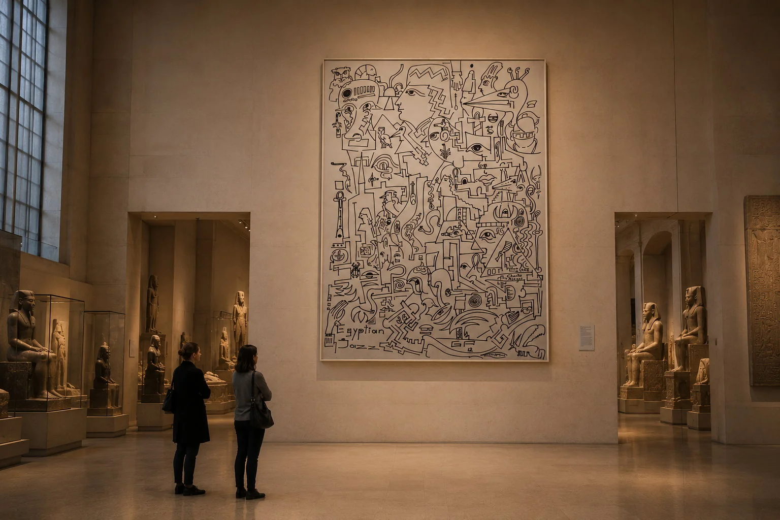 Zeichenarbeit von Goedart Palm zwischen altägyptischer Sammlung und imaginierter Gegenwartskunst
