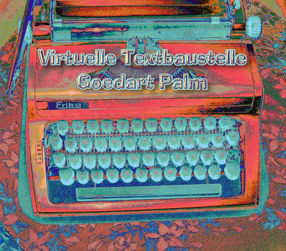 Farbige Schreibmaschine der Virtuellen Textbaustelle